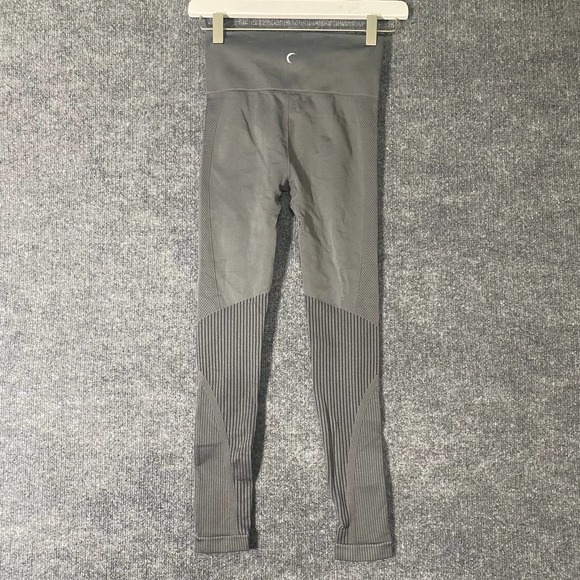 Zyia Active Leggings XS Gray High Rise Angle Grid Performance Ribbed 7/8 - Picture 3 of 13